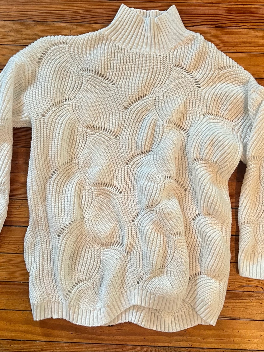 White Knit Mock Neck Sweater Dress / Tunic